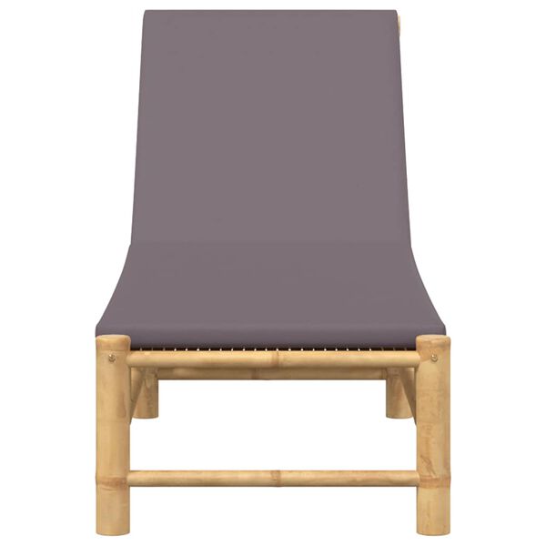 vidaXL Sun Lounger with Cushions 55x199x30 cm Bamboo