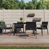 vidaXL 5 Piece Garden Dining Set with Cushions Poly Rattan and Steel