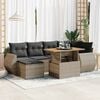 vidaXL 7 Piece Garden Sofa Set with Cushions Grey Poly Rattan