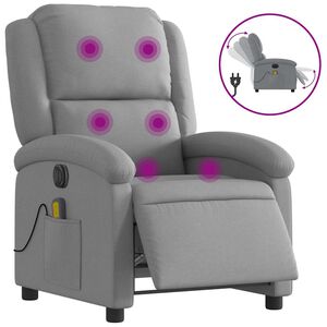 vidaXL Electric Massage Recliner Chair Light Grey Fabric