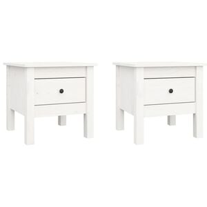 vidaXL Side Tables 2 pcs White 40x40x39 cm Solid Wood Pine