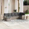 vidaXL 7 Piece Garden Sofa Set with Cushions Grey Poly Rattan