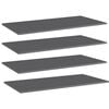 vidaXL Bookshelf Boards 4 pcs High Gloss Grey 100x50x1.5 cm