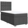 vidaXL Box Spring Bed with Mattress Dark Grey King Single Fabric