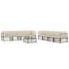 vidaXL 9 Piece Garden Lounge Set with Cushions Anthracite Poly Rattan