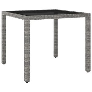 vidaXL Garden Table Grey 90x90x75 cm Poly Rattan