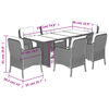 vidaXL 7 Piece Garden Dining Set with Cushions Grey Poly Rattan