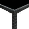 vidaXL Garden Bar Table Black 130x60x110 cm Poly Rattan and Glass