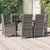 vidaXL 7 Piece Garden Dining Set with Cushions Black and Grey Poly Rattan