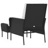 vidaXL Garden Chair with Footstool Black Poly Rattan