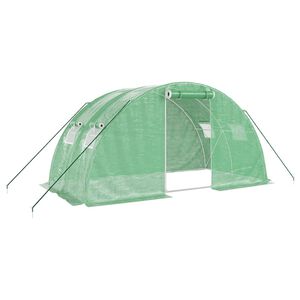 vidaXL Greenhouse with Steel Frame Green 8 m² 4x2x2 m