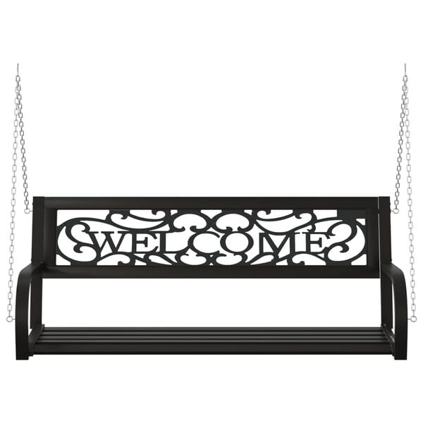 vidaXL Garden Swing Bench 125 cm Steel and Plastic Black