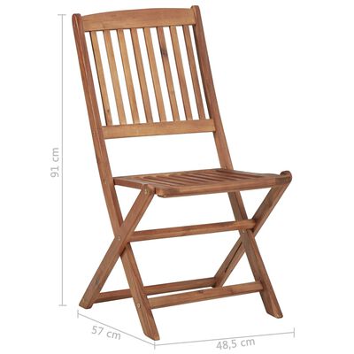 vidaXL Folding Garden Chairs 2 pcs with Cushions Solid Wood Acacia