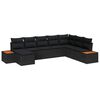 vidaXL Garden Sofa Set 8 pcs Black Poly rattan