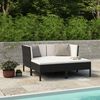 vidaXL 4 Piece Garden Lounge Set with Cushions Poly Rattan Black