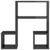 vidaXL Wall Shelf 2 pcs High Gloss Grey 50x15x50 cm Engineered Wood