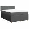 vidaXL Box Spring Bed with Mattress Dark Grey Queen Fabric