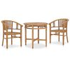vidaXL 3 Piece Garden Dining Set Solid Teak Wood