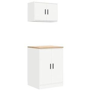 vidaXL Garage Cabinets 2 pcs White Engineered Wood