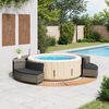 vidaXL Hot Tub Surround Grey Poly Rattan and Solid Wood Acacia