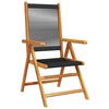 vidaXL Garden Chairs 2 pcs Black Solid Wood Acacia and Polypropylene