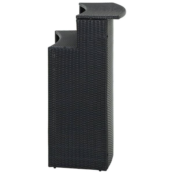 vidaXL Garden Bar Table Black 120x55x110 cm Poly Rattan