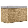 vidaXL Bench with 2 Ottomans Seagrass Grey