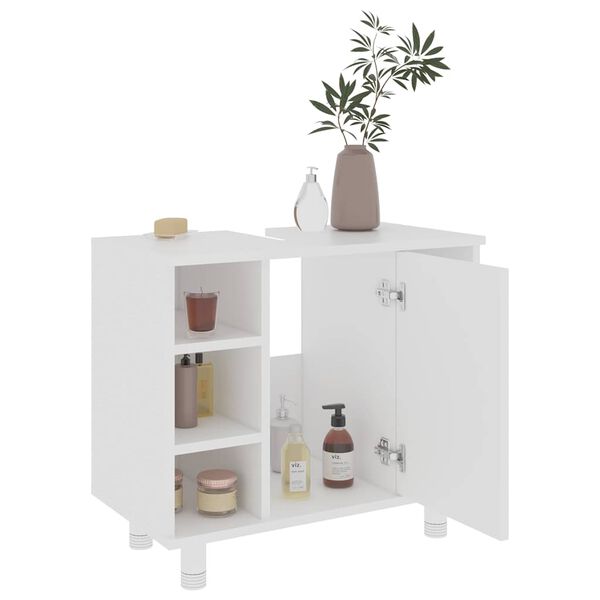 vidaXL Bathroom Cabinet White 60x32x53.5 cm Engineered Wood