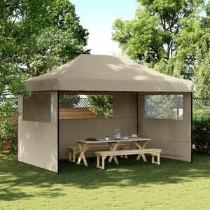 vidaXL Party Tent 440 x 292 x 315 cm Taupe with Black Frame