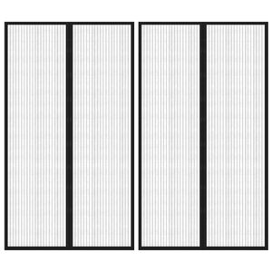 vidaXL Insect Door Curtains 2 pcs with Magnet Blocks Black 200x80 cm