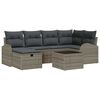 vidaXL Garden Sofa Set 7 pcs Grey Poly Rattan
