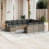 vidaXL 11 Piece Garden Sofa Set with Cushions Grey Poly Rattan