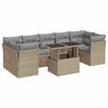 vidaXL 8 Piece Garden Sofa Set with Cushions Beige Poly Rattan