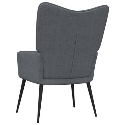 vidaXL Relaxing Chair with a Stool Dark Grey Fabric