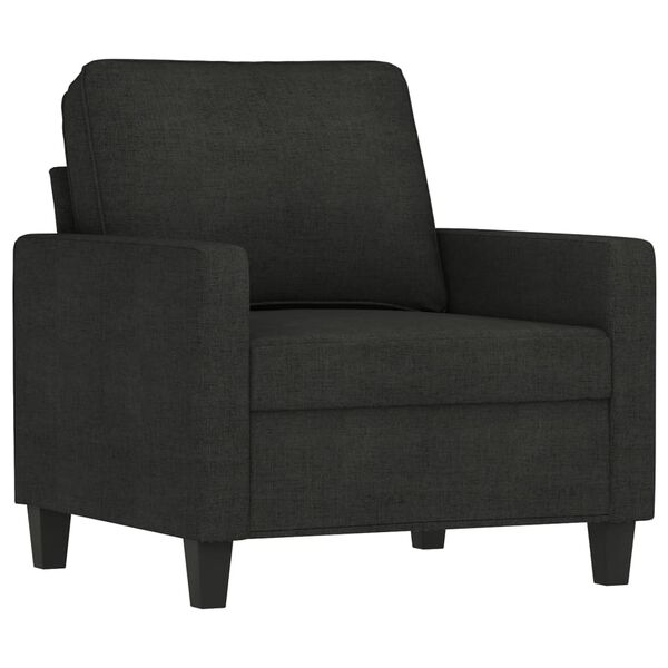 vidaXL Sofa Chair with Footstool Black 60 cm Fabric
