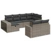 vidaXL 10 Piece Garden Sofa Set with Cushions Grey Poly Rattan