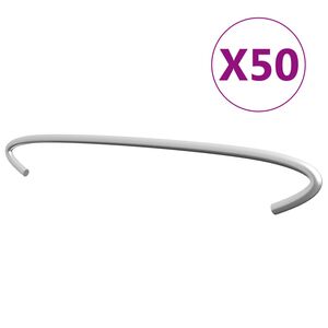 vidaXL Gabion Hooks 50 pcs Galvanised Steel 40 cm