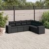 vidaXL 6 Piece Garden Sofa Set with Cushions Black Poly Rattan