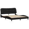 vidaXL Bed Frame without Mattress "Hvar" Black 152x203 cm Queen Faux Leather