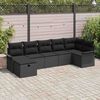 vidaXL Garden Sofa Set with Cushion 7 pcs Black Poly rattan