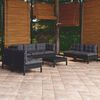 vidaXL 8 Piece Garden Lounge Set with Cushions Solid Pinewood