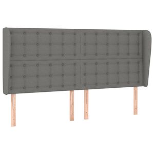vidaXL Headboard with Ears Dark Grey 163x23x118/128 cm Fabric