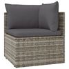 vidaXL 5 Piece Garden Lounge Set with Cushions Grey Poly Rattan