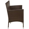 vidaXL 3-Seater Garden Sofa with Cushion Brown Poly Rattan