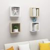 vidaXL Wall Cube Shelves 4 pcs White and Sonoma Oak 30x15x30 cm