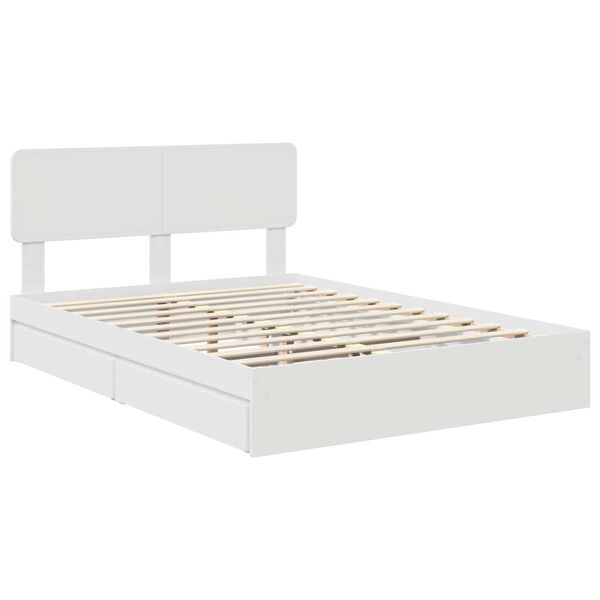 vidaXL Storage Bed with Headboard White 150 x 200 cm Engineered Wood