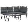 vidaXL 3 Piece Garden Bench Set with Cushions Black