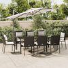 vidaXL 9 Piece Garden Dining Set with Cushions Black Poly Rattan