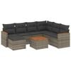 vidaXL 8 Piece Garden Sofa Set with Cushions Grey Poly Rattan