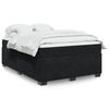 vidaXL Box Spring Bed with Mattress Black Queen Velvet